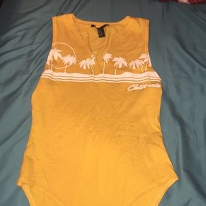 Forever 21 yellow body suit